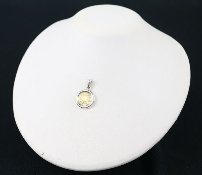 Hermes Pendant Clou De Selle 18K 750 Yellow Gold/Silver 925