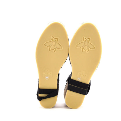 Gucci Women'S Gg Marmont Wedge Espadrilles Matelasse Leather