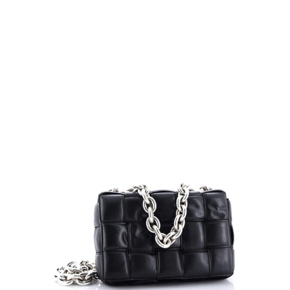 Bottega Veneta Cassette Chain Crossbody Bag Padded Maxi Intrecciato Leather
