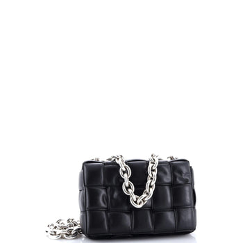 Bottega Veneta Cassette Chain Crossbody Bag Padded Maxi Intrecciato Leather