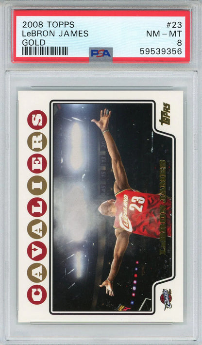 Lebron James 2008 Topps Gold Card #23 (Psa Nm-Mt 8)