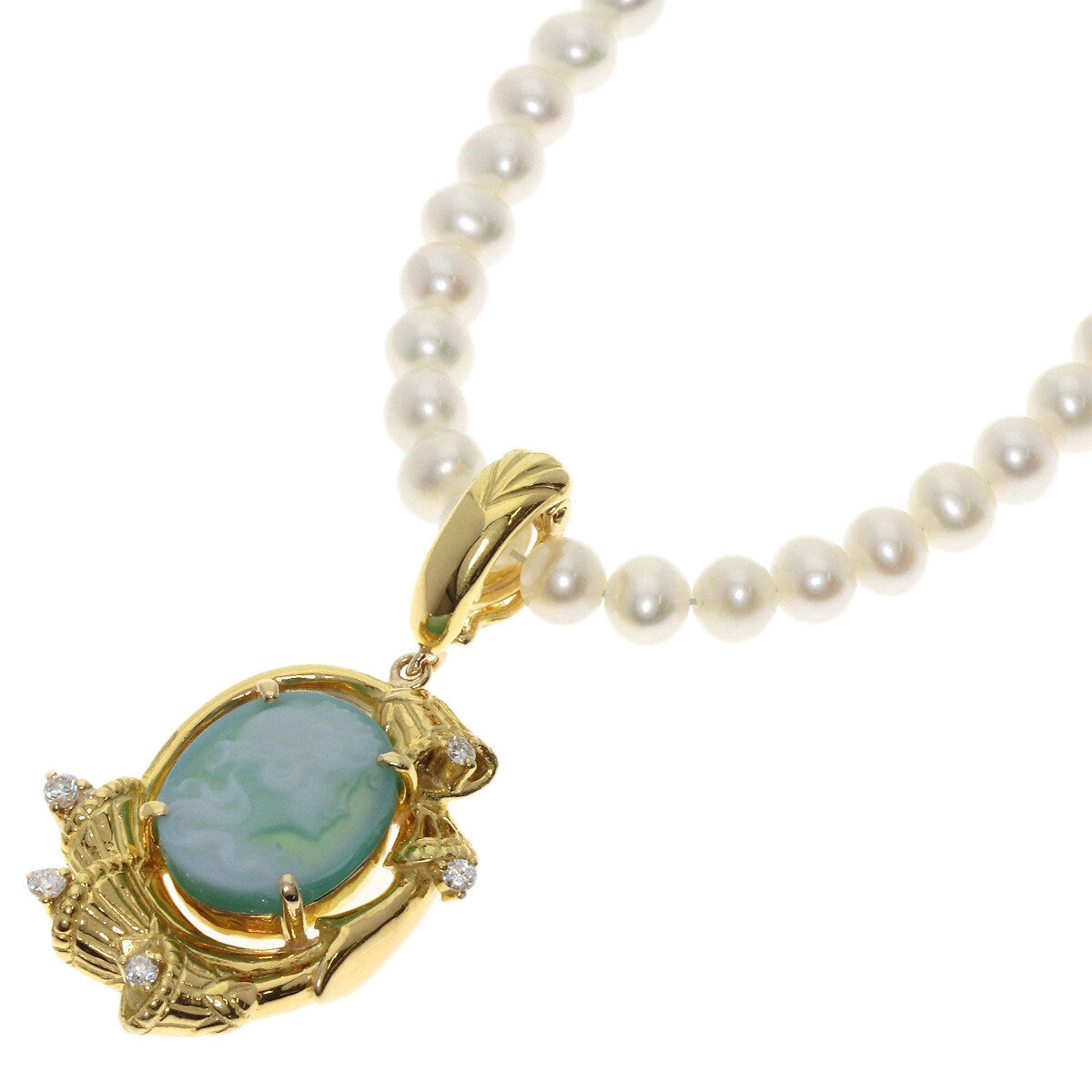 kaoruko   Necklace Pearl Pearl Cameo Diamond