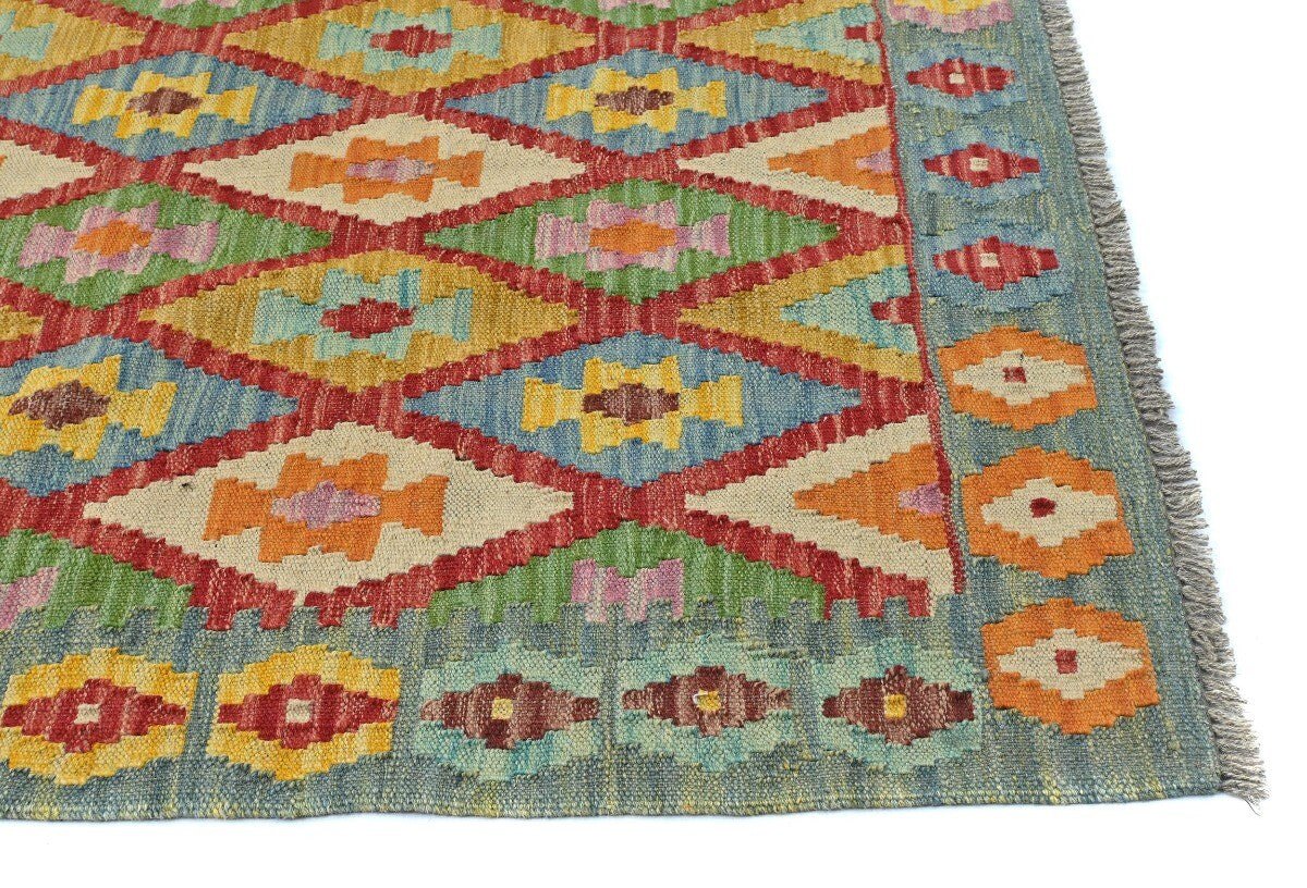 Reversible Kilim Oriental Rug Multicolored