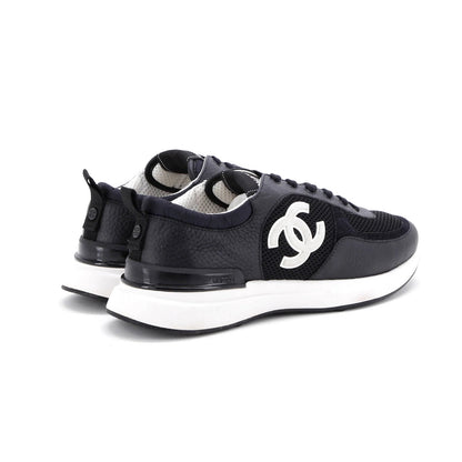 Chanel Women'S Cc Low-Top Sneakers Leather And Mesh