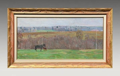Nikolai Novikov First Spring 1974 Original Soviet Russian Oil Painting Horses