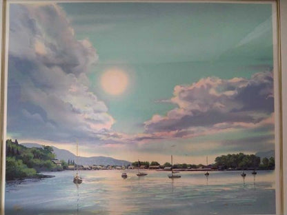 Signed Light-Up Art Frame Day Night Effect Yachts Sea