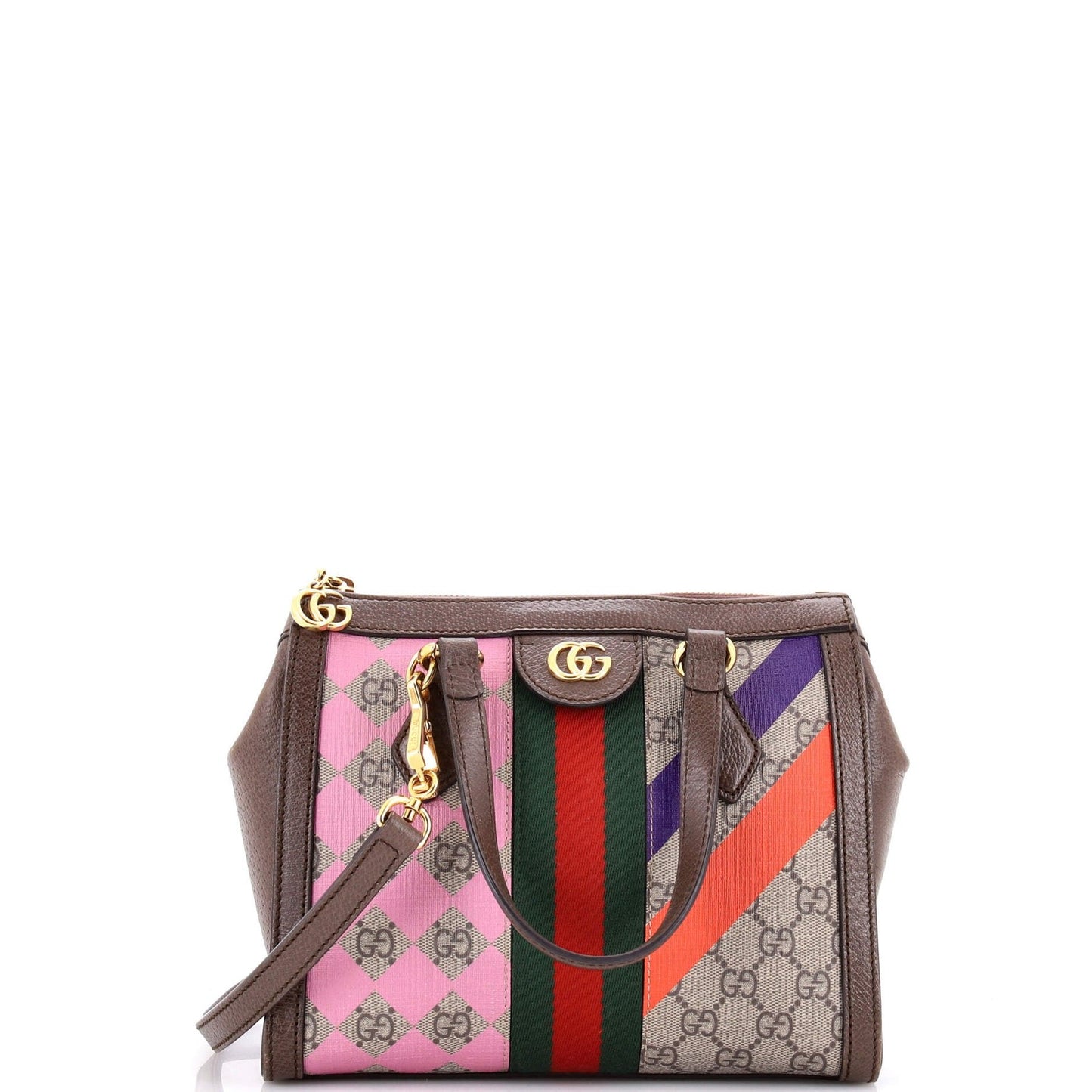 Gucci Ophidia Top Handle Tote Geometric Gg Coated Canvas Small