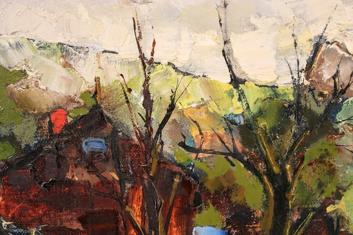 Krzysztof Raczynski Oil Painting Kazimierz Landscape Poland Signed 1991