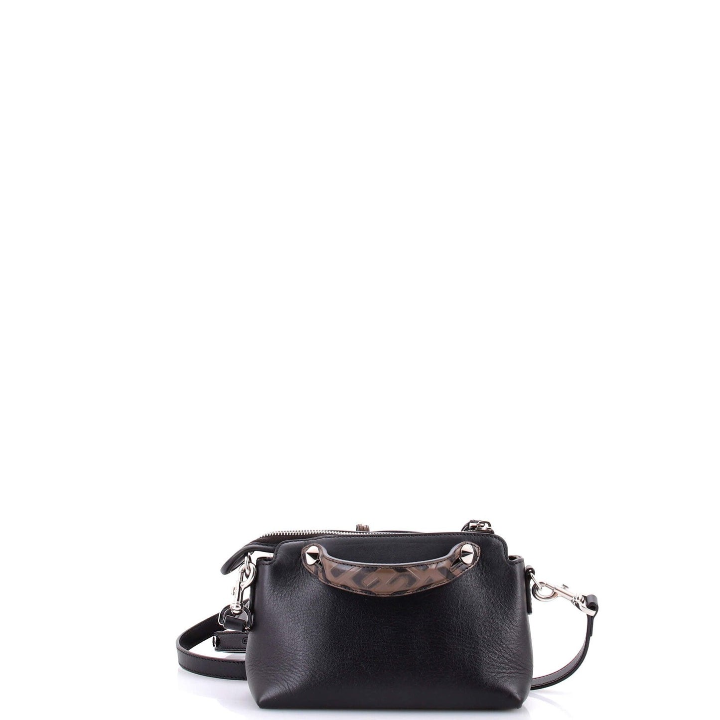 Fendi By The Way Satchel Leather With Zucca Embossed Detail Mini