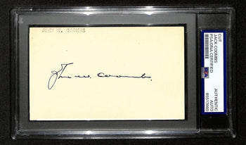 Jack Coombs Signed Cut On 3X5 Index Card