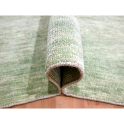9'4"X12'4" Mist Green Modern Plain Design Pure Wool Hand Knotted Rug