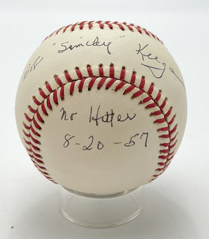 Bob Keegan Signed/Inscribed Oal Baseball 1957 No Hitter White Sox Jsa 201088