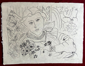 Henri Matisse Lithograph 1960 Coa Contract Signed By Hand Numbered Crayon