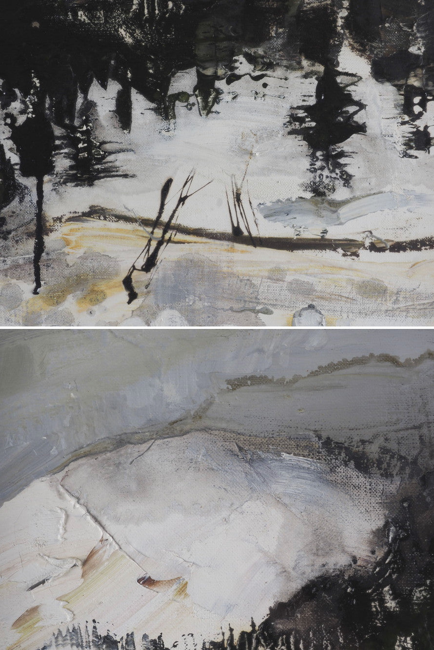 Michel Jouenne (1933-2021) Original Oil Painting "Neige" Snow Landscape Signed