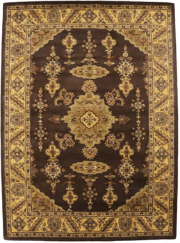 Classic Floral Rug Hand-Tufted Dark Brown 8X11 ft Modern Decor Carpet