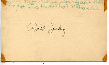 Bill Dickey Autographed 3X5 Postcard