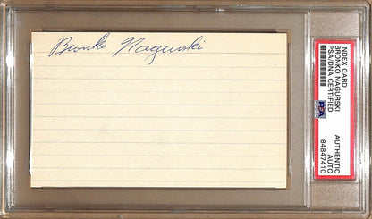 Bronko Nagurski Hof Autographed 3X5 Index Card Chicago Bears Psa/Dna 179068
