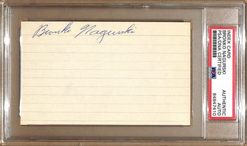 Bronko Nagurski Hof Autographed 3X5 Index Card Chicago Bears Psa/Dna 179068
