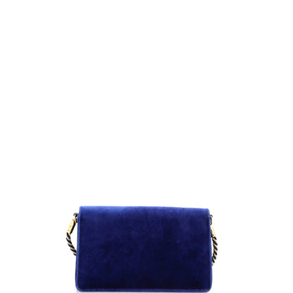 Gucci G Broadway Shoulder Bag Velvet With Crystals Small