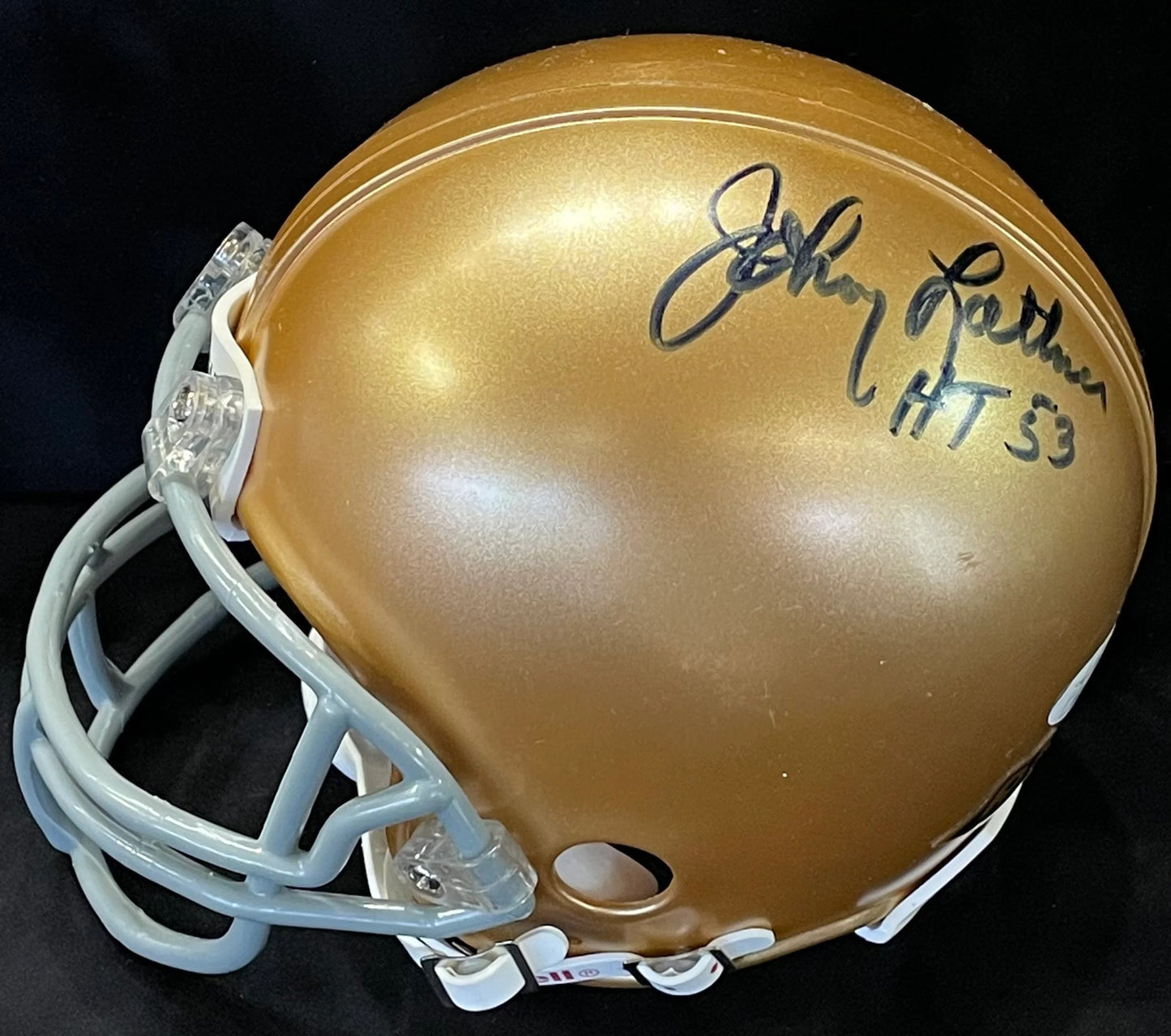 Johnny Lattner "Ht 53" Autographed Notre Dame Mini Helmet (Jsa)