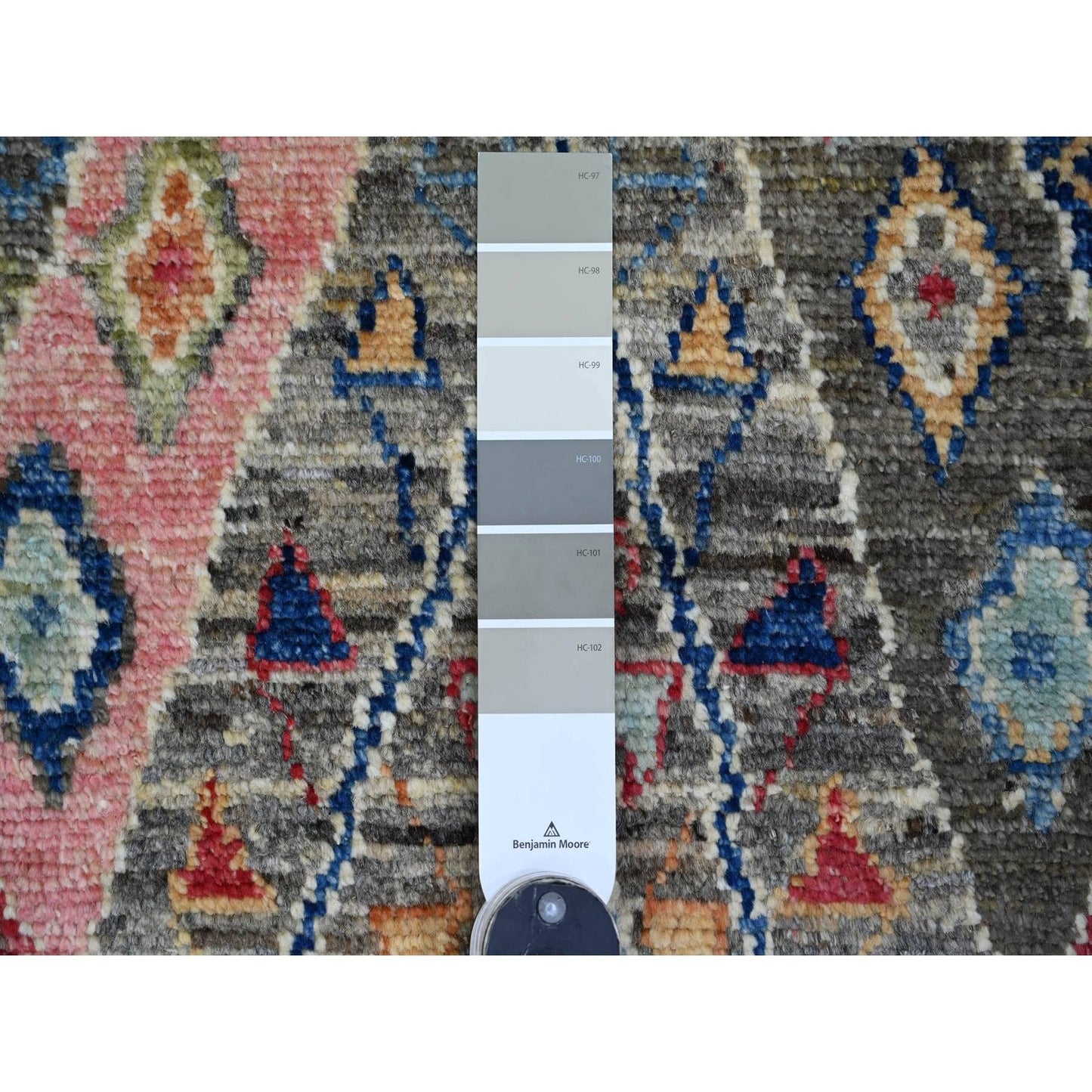 7'10"X9'6" Gray Hand Knotted Rug Wool Anatolian Village Inspired Design