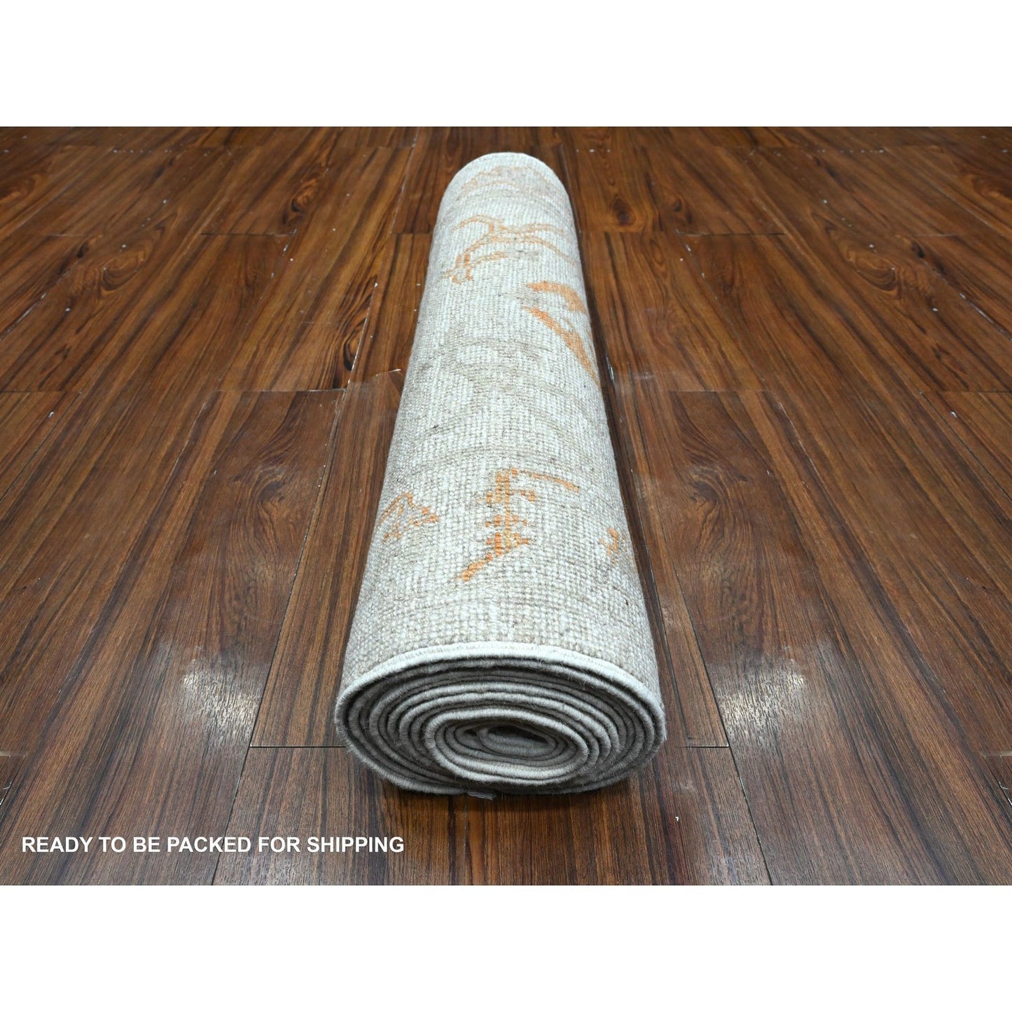 2'9"x12' Pure Silver Gray Afghan Angora Oushak Runner Oriental Rug
