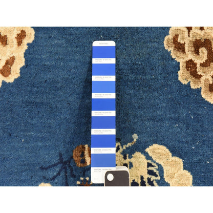 3'X5'6" Imperial Blue Antique Chinese Peking Soft Wool Hand Knotted Rug