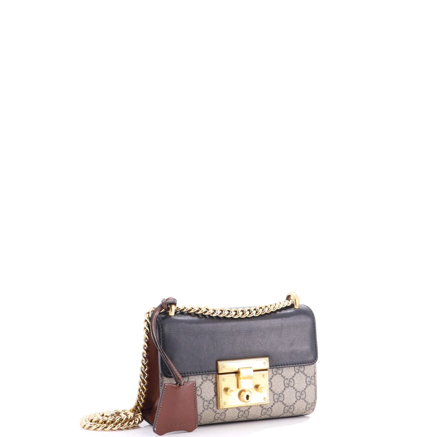 Gucci Padlock Shoulder Bag Gg Coated Canvas And Leather Small