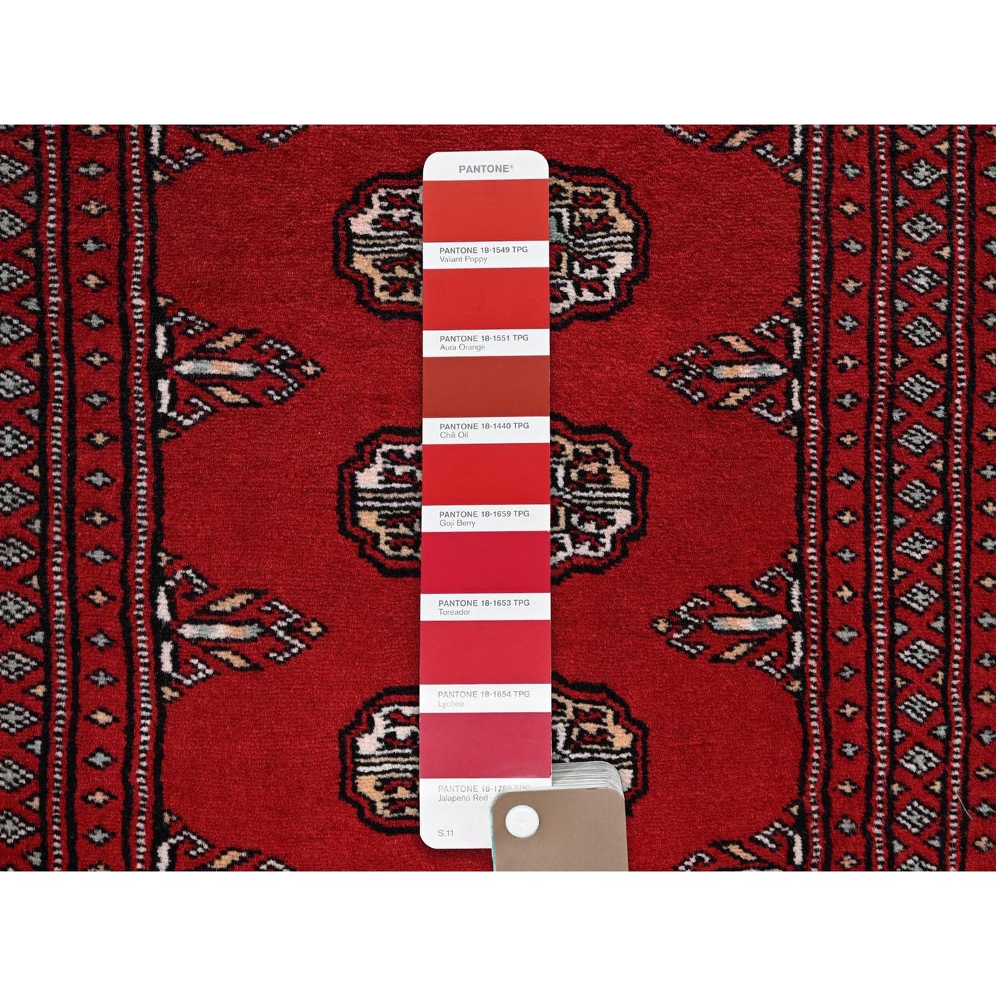 2'2"X5'8" Red Princess Bokara Medallions Hand Knotted Soft Wool Runner Rug