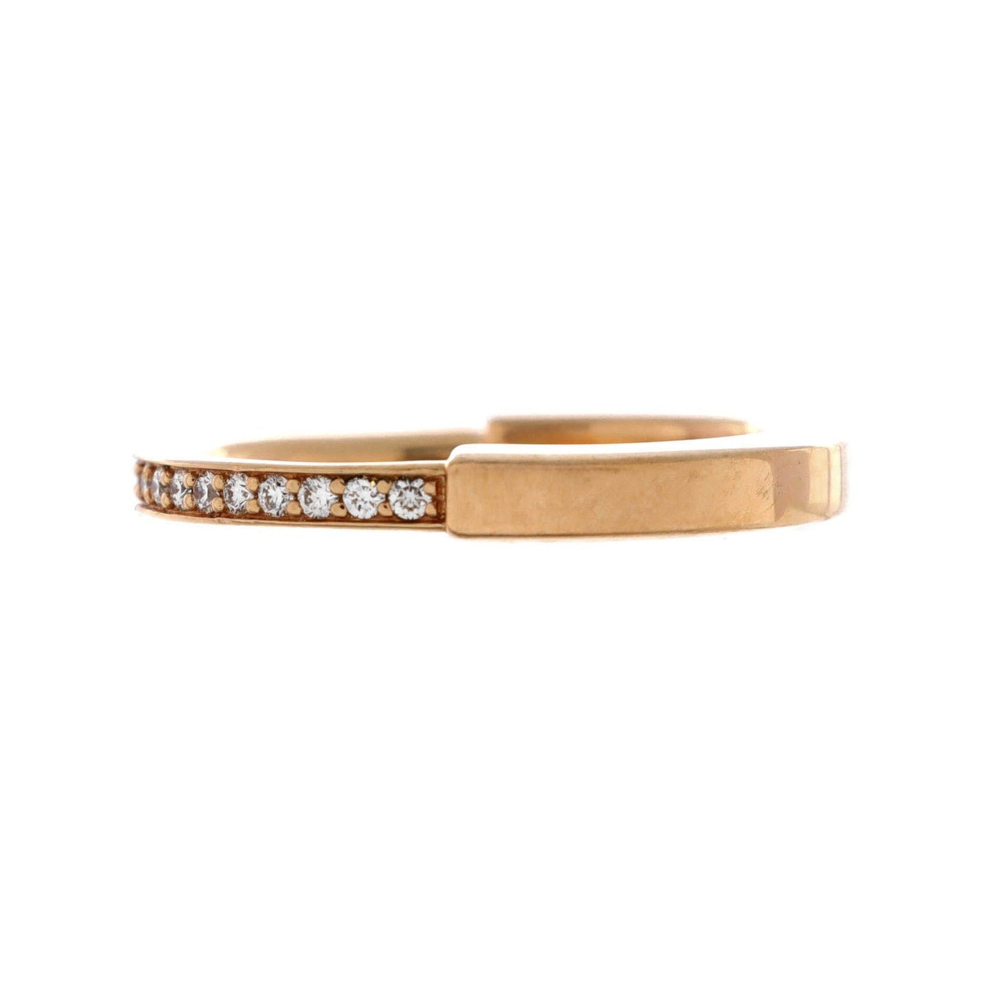 Tiffany & Co. Lock Ring 18K Rose Gold With Pave Diamonds