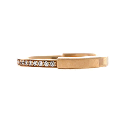 Tiffany & Co. Lock Ring 18K Rose Gold With Pave Diamonds