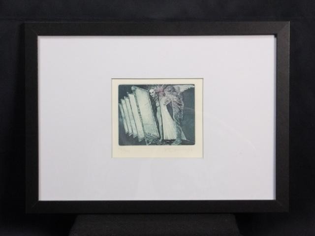 Karel Demel Original Etching Print "Exlibris For N.H" 1996 Signed Czech Art