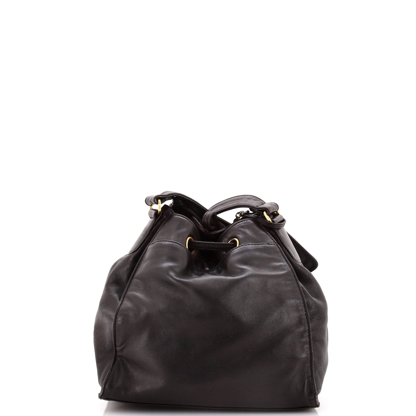 Chanel Vintage Cc Drawstring Bucket Bag Caviar Small