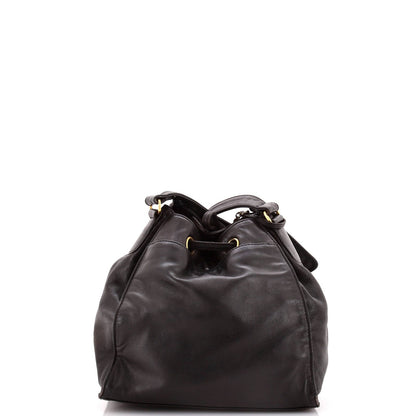 Chanel Vintage Cc Drawstring Bucket Bag Caviar Small