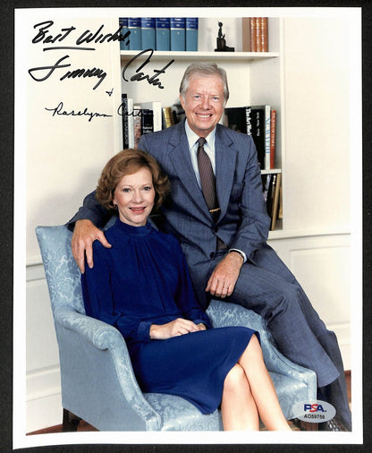 Jimmy Carter/Rosalyn Carter Dual-Signed/Inscribed 8X10 Photo Psa 194990