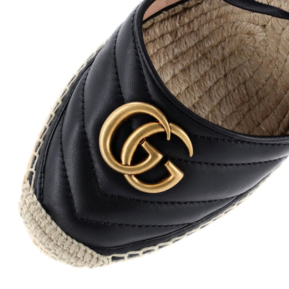 Gucci Women'S Gg Marmont Wedge Espadrilles Matelasse Leather