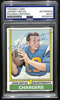 Johnny Unitas Hof Signed/Autographed 1974 Topps