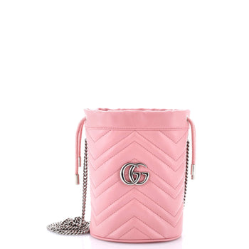 Gucci Gg Marmont Bucket Bag Matelasse Leather Mini