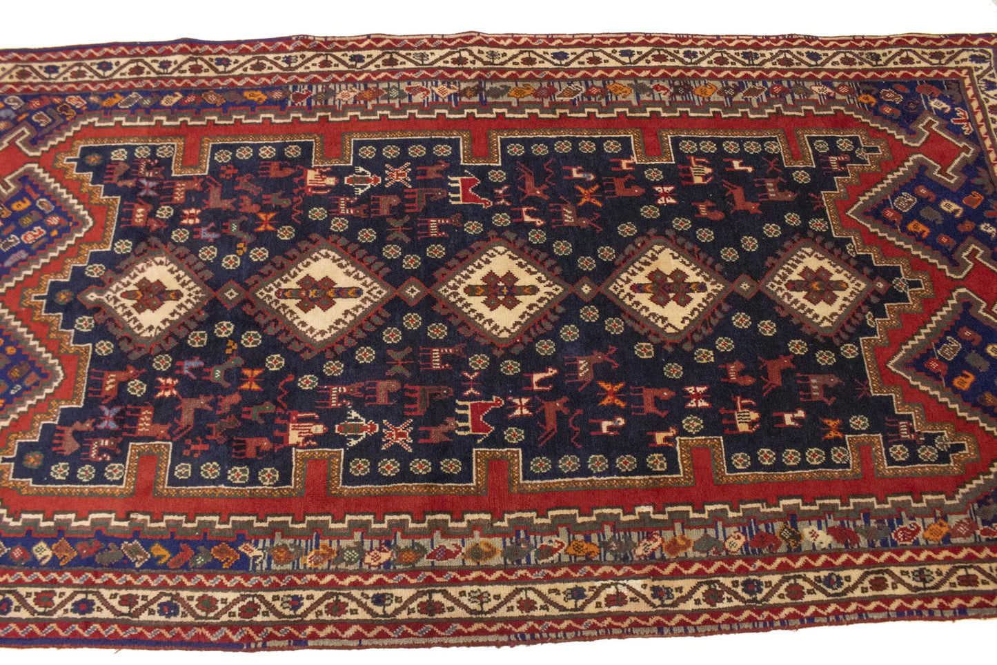 Vintage Geometric Design Oriental Rug Farmho