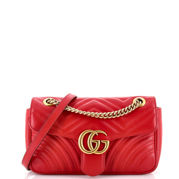 Gucci Gg Marmont Flap Bag Matelasse Leather Medium