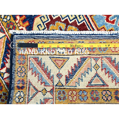 2'7"X9'6" Blue Afghan Special Kazak Hand Knotted Wool Wide Runner Rug