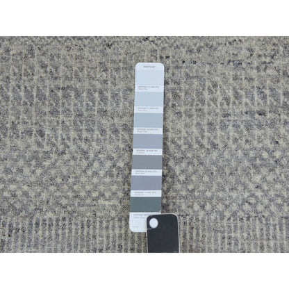 2'5"X18'6" Scorpion Gray Undyed Wool Hand Knotted Xl Runner Grass Rug