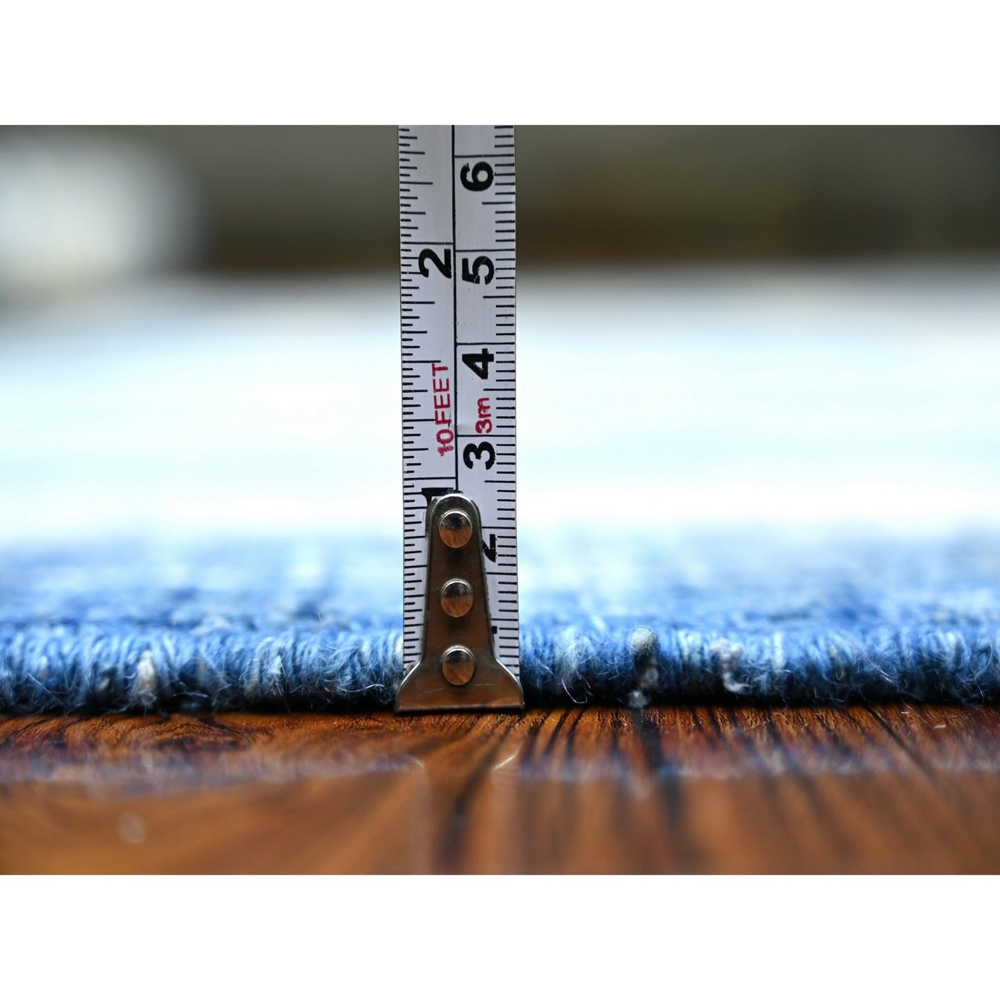 6'X8'7" Denim Blue Wool Hand Knotted Finer Peshawar Oriental Rug