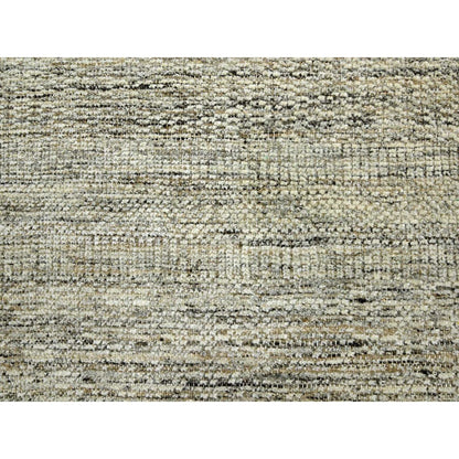 6'X9' Wood Brown Hand Knotted Rug Pure Wool Oxidized Grass Design Oriental
