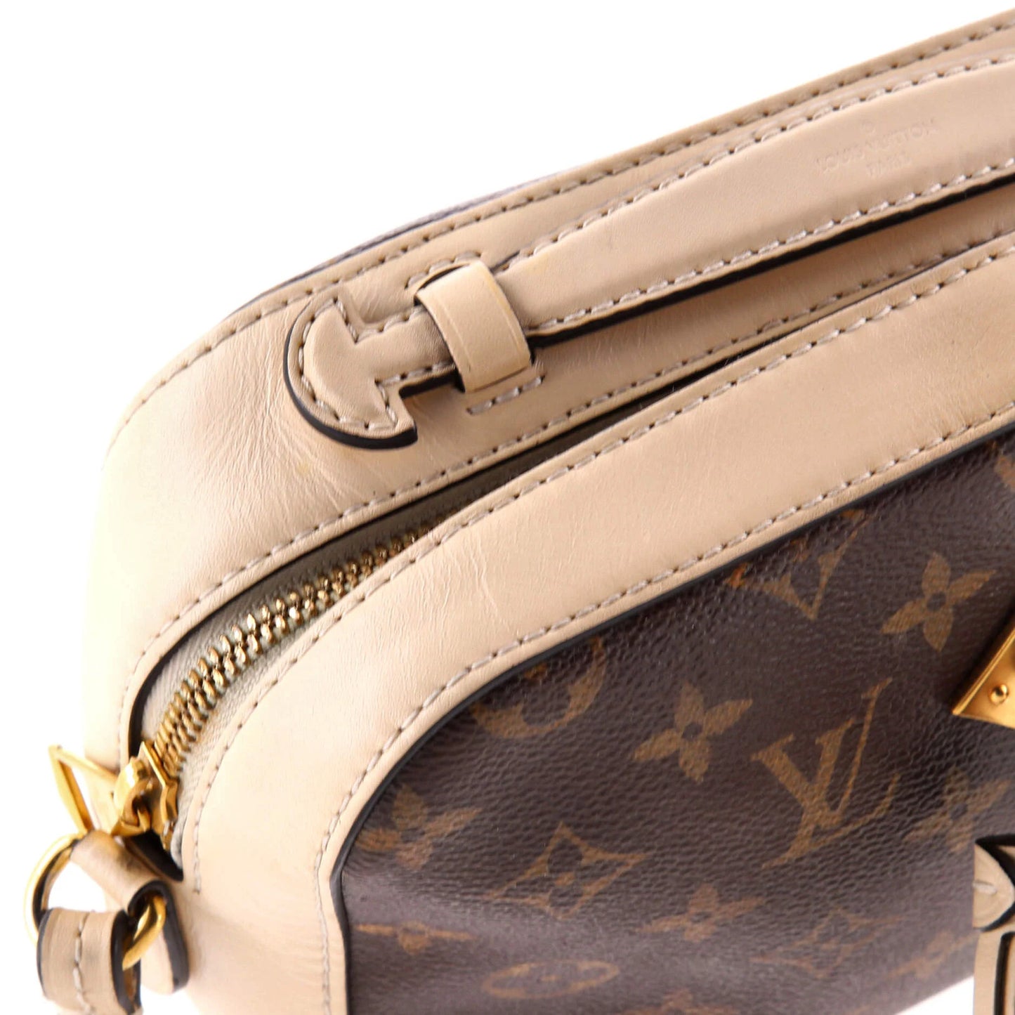 Louis Vuitton Saintonge Handbag Monogram Canvas With Leather
