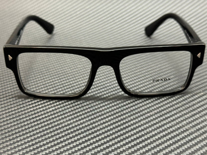 Prada Pr A01V 16K1O1 Black Men'S 55 Mm Eyeglasses