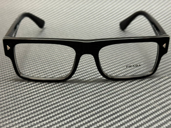 Prada Pr A01V 16K1O1 Black Men'S 55 Mm Eyeglasses