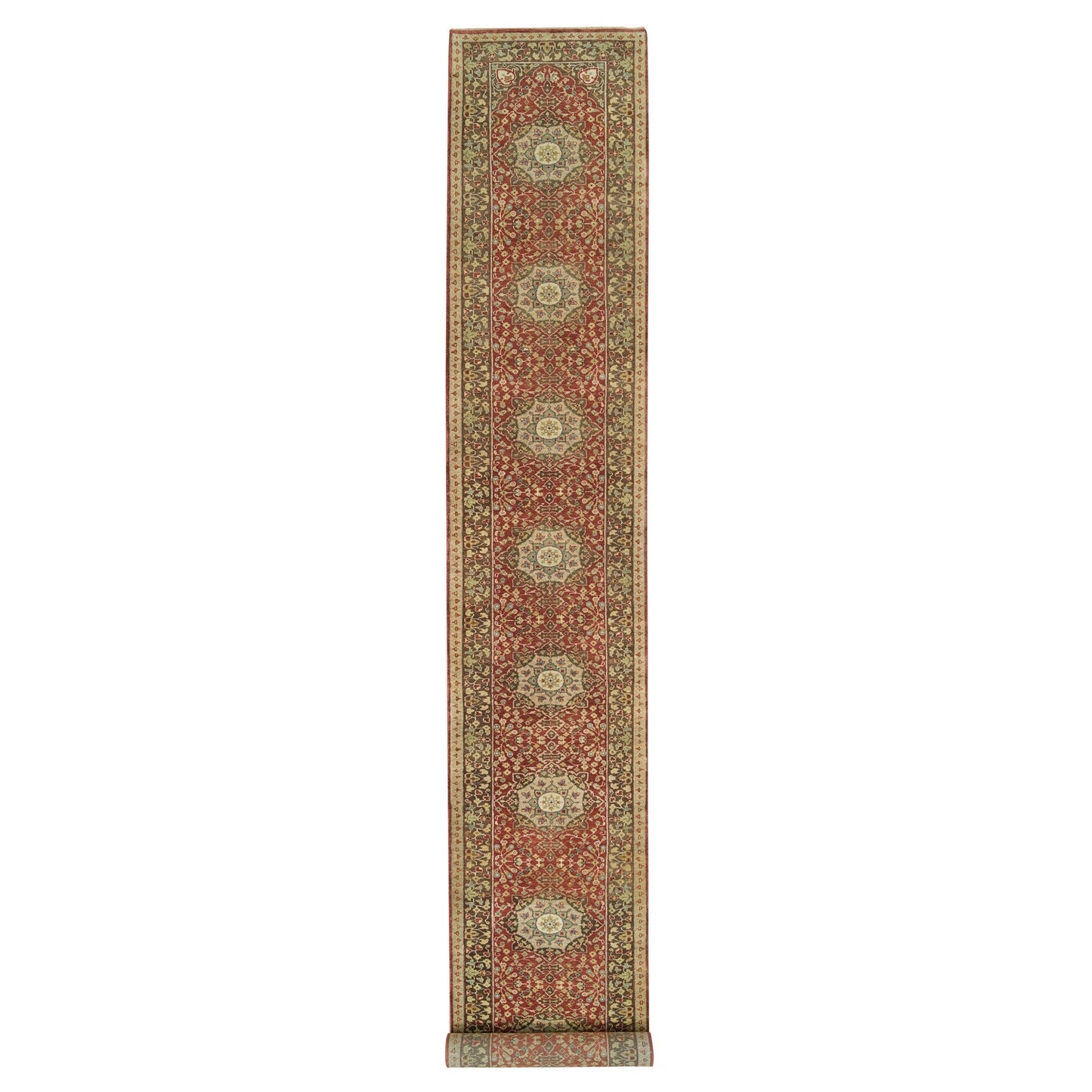 2'7"X20'1" Brown Antiqued Haji Jalili Design Hand Knotted Xl Runner Rug
