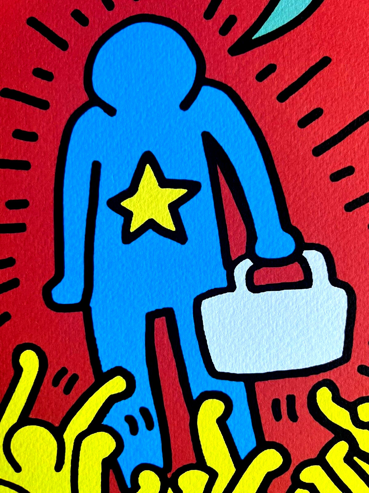 Keith Haring Lithograph Certified Coa Signed In Pen Numbered In Pencil