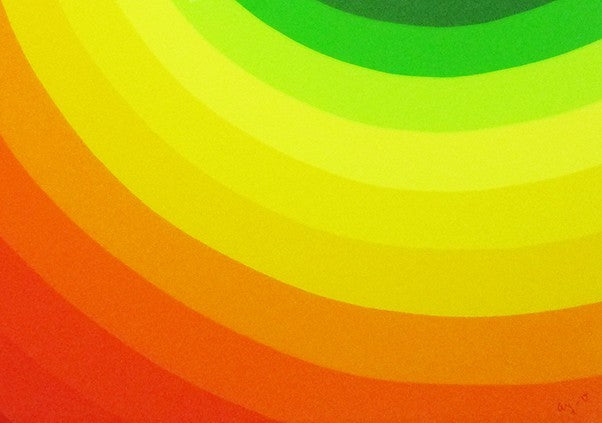 Ay-O (??) "Rainbow Hole #5" 1991 Signed Silkscreen 60.5Cm Rainbow Fluxus Japan